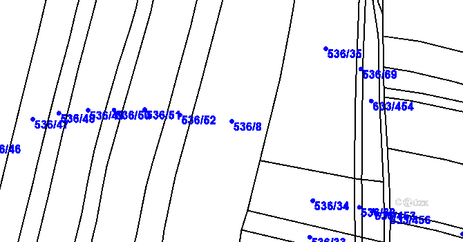 Parcela st. 536/8 v KÚ Cítov, Katastrální mapa