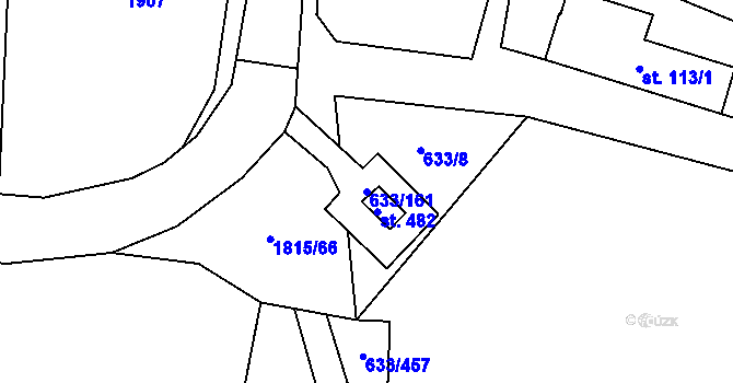Parcela st. 633/161 v KÚ Cítov, Katastrální mapa