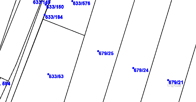 Parcela st. 679/25 v KÚ Cítov, Katastrální mapa