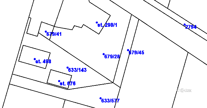 Parcela st. 679/28 v KÚ Cítov, Katastrální mapa