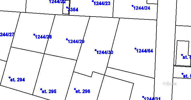 Parcela st. 1244/30 v KÚ Cítov, Katastrální mapa