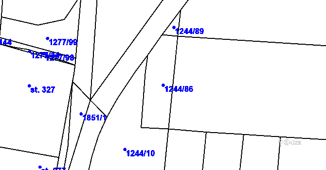 Parcela st. 1244/86 v KÚ Cítov, Katastrální mapa