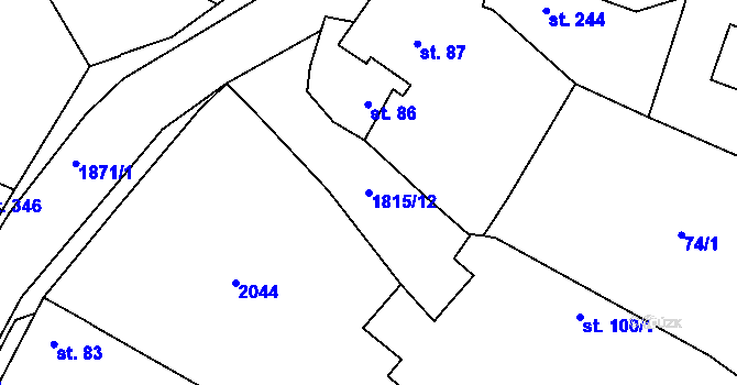Parcela st. 1815/12 v KÚ Cítov, Katastrální mapa