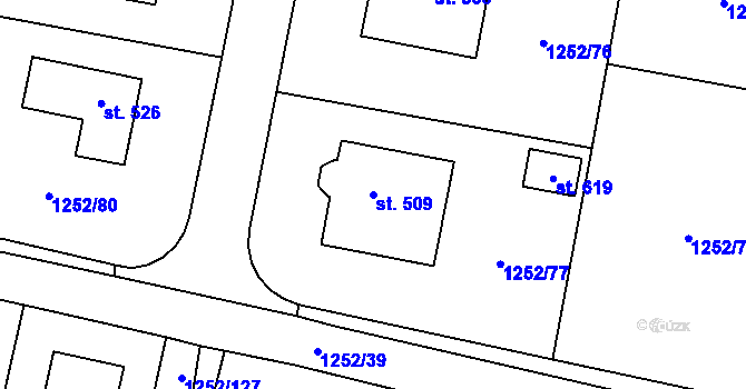 Parcela st. 509 v KÚ Cítov, Katastrální mapa