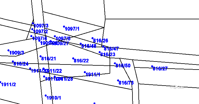 Parcela st. 816/23 v KÚ Cítov, Katastrální mapa