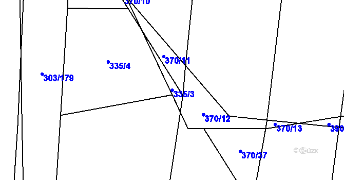 Parcela st. 335/3 v KÚ Cítov, Katastrální mapa