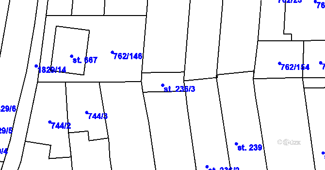 Parcela st. 236/3 v KÚ Cítov, Katastrální mapa
