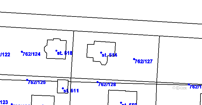 Parcela st. 514 v KÚ Cítov, Katastrální mapa