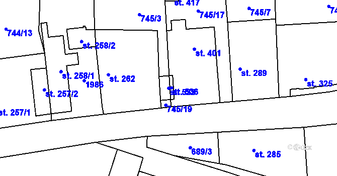 Parcela st. 533 v KÚ Cítov, Katastrální mapa