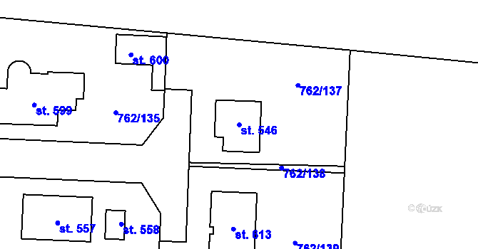 Parcela st. 546 v KÚ Cítov, Katastrální mapa