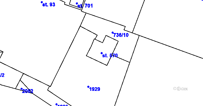 Parcela st. 570 v KÚ Cítov, Katastrální mapa