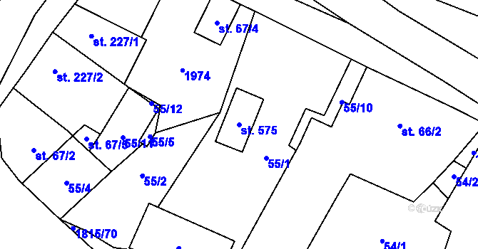 Parcela st. 575 v KÚ Cítov, Katastrální mapa