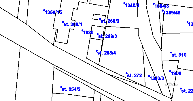 Parcela st. 268/4 v KÚ Cítov, Katastrální mapa