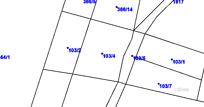Parcela st. 103/4 v KÚ Cítov, Katastrální mapa