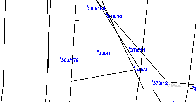 Parcela st. 335/4 v KÚ Cítov, Katastrální mapa