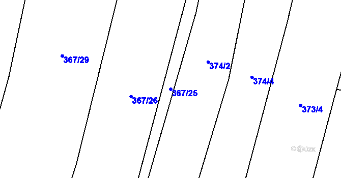 Parcela st. 367/25 v KÚ Cítov, Katastrální mapa