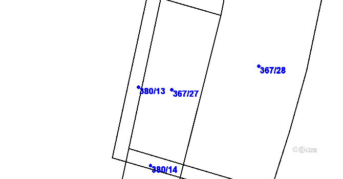 Parcela st. 367/27 v KÚ Cítov, Katastrální mapa