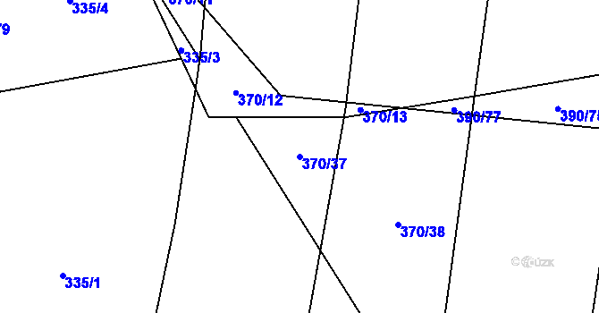 Parcela st. 370/37 v KÚ Cítov, Katastrální mapa