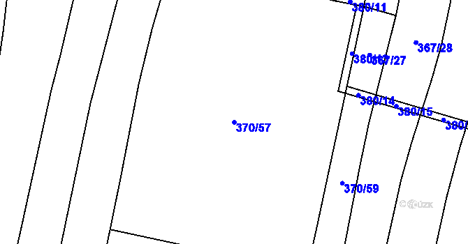 Parcela st. 370/57 v KÚ Cítov, Katastrální mapa