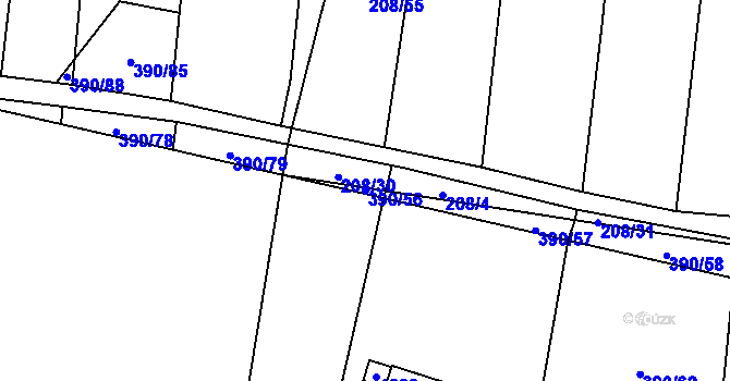 Parcela st. 390/56 v KÚ Cítov, Katastrální mapa