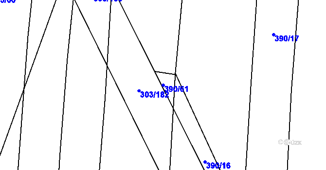 Parcela st. 390/61 v KÚ Cítov, Katastrální mapa