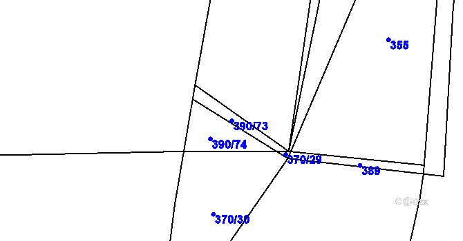 Parcela st. 390/73 v KÚ Cítov, Katastrální mapa