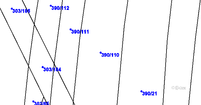 Parcela st. 390/110 v KÚ Cítov, Katastrální mapa