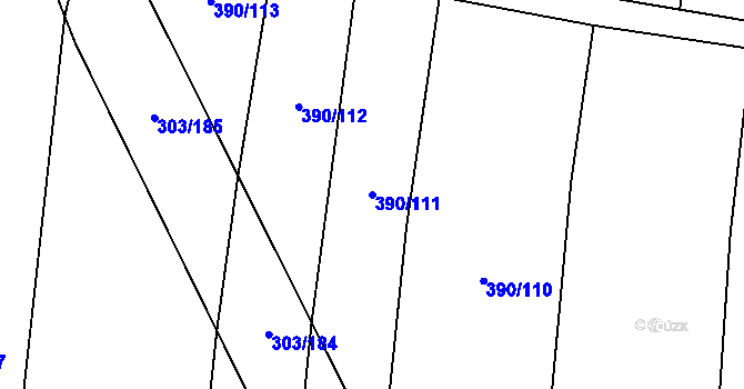 Parcela st. 390/111 v KÚ Cítov, Katastrální mapa