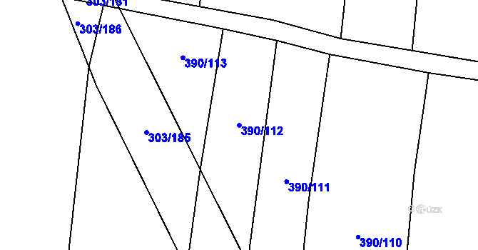 Parcela st. 390/112 v KÚ Cítov, Katastrální mapa