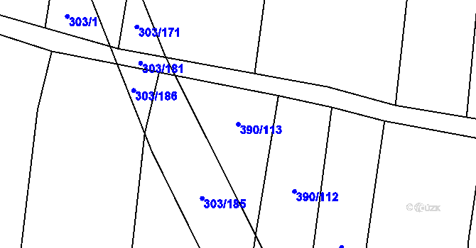 Parcela st. 390/113 v KÚ Cítov, Katastrální mapa