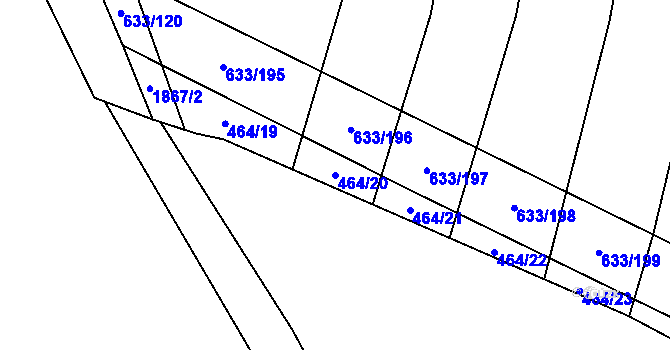 Parcela st. 464/20 v KÚ Cítov, Katastrální mapa