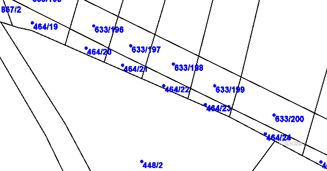 Parcela st. 464/22 v KÚ Cítov, Katastrální mapa