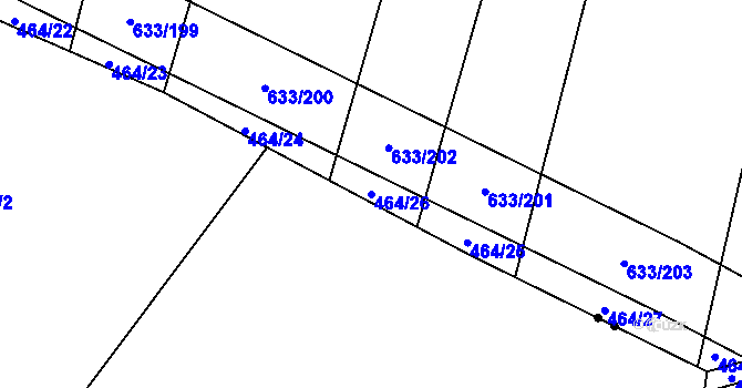 Parcela st. 464/26 v KÚ Cítov, Katastrální mapa