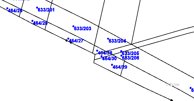 Parcela st. 464/28 v KÚ Cítov, Katastrální mapa