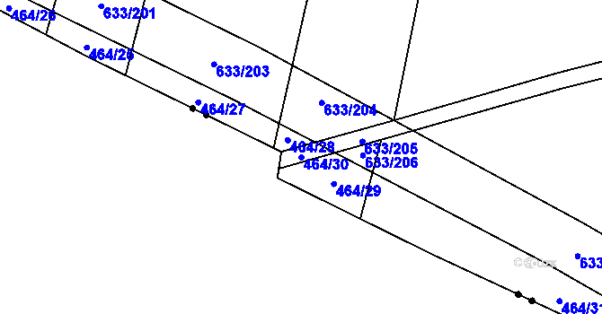 Parcela st. 464/30 v KÚ Cítov, Katastrální mapa