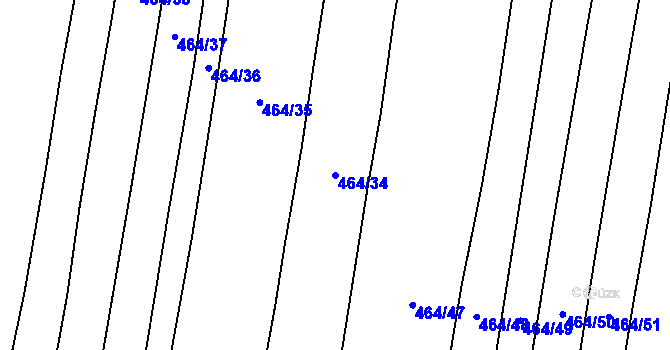 Parcela st. 464/34 v KÚ Cítov, Katastrální mapa