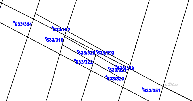 Parcela st. 633/193 v KÚ Cítov, Katastrální mapa