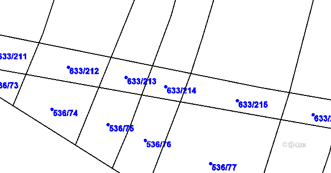 Parcela st. 633/214 v KÚ Cítov, Katastrální mapa