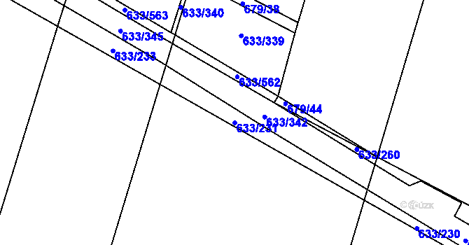 Parcela st. 633/231 v KÚ Cítov, Katastrální mapa