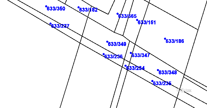 Parcela st. 633/236 v KÚ Cítov, Katastrální mapa