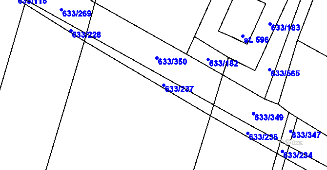 Parcela st. 633/237 v KÚ Cítov, Katastrální mapa