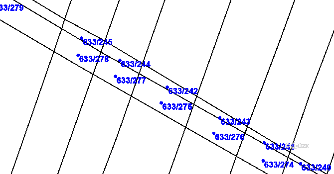 Parcela st. 633/242 v KÚ Cítov, Katastrální mapa