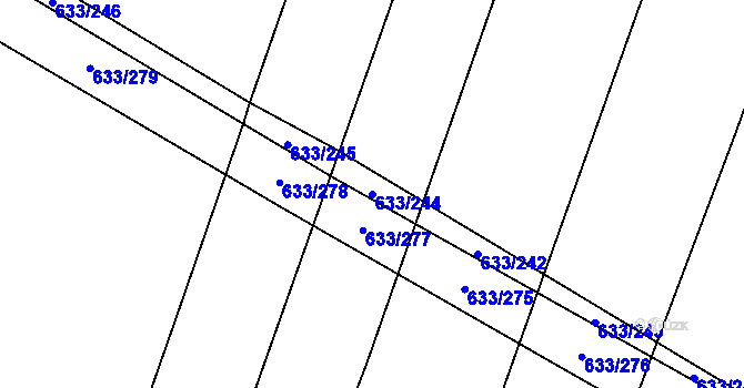 Parcela st. 633/244 v KÚ Cítov, Katastrální mapa