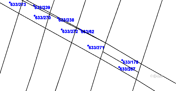 Parcela st. 633/271 v KÚ Cítov, Katastrální mapa