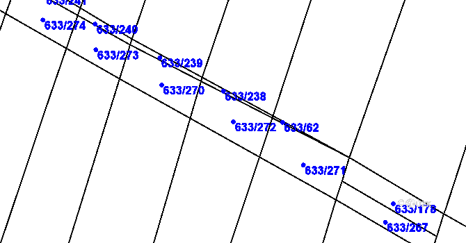 Parcela st. 633/272 v KÚ Cítov, Katastrální mapa