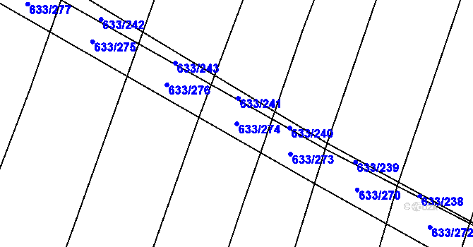 Parcela st. 633/274 v KÚ Cítov, Katastrální mapa