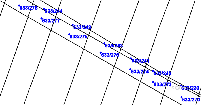 Parcela st. 633/276 v KÚ Cítov, Katastrální mapa