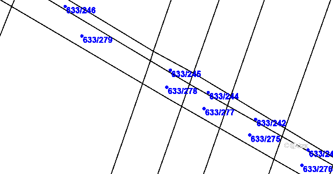 Parcela st. 633/278 v KÚ Cítov, Katastrální mapa