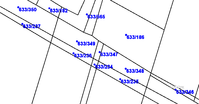 Parcela st. 633/347 v KÚ Cítov, Katastrální mapa