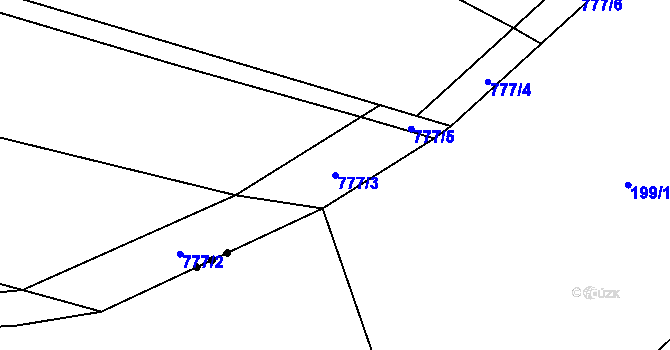 Parcela st. 777/3 v KÚ Cítov, Katastrální mapa